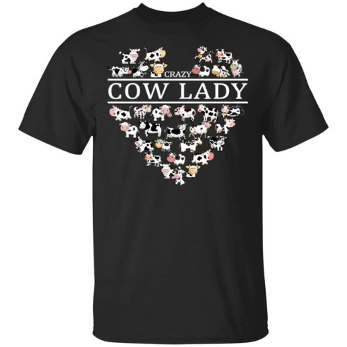 Crazy Cow Lady T-Shirt For Who Love Cow Farmer