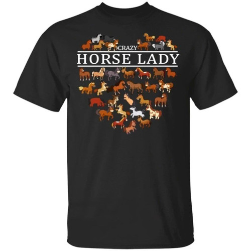 Crazy Horse Lady T-Shirt For Women Who Loves Horses