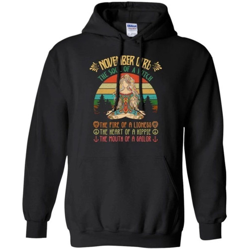 November Girl The Soul Of The Witch Birthday Hoodie Gift