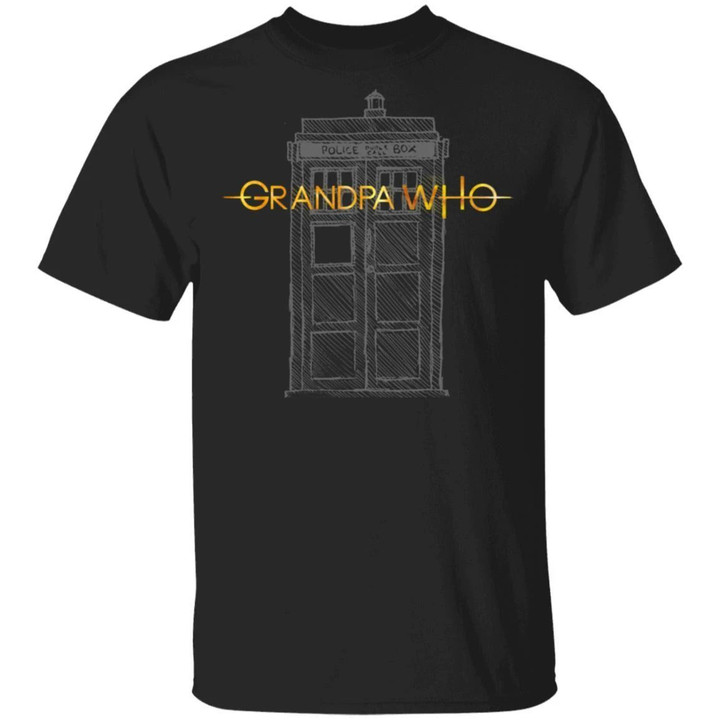 Grandpa Who Doctor Who Grandpa T-shirt Tardis Tee VA05-Bounce Tee