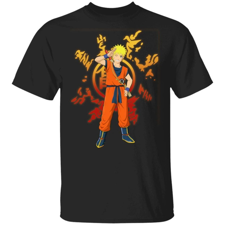 Naruto Saiyan Shirt Dragon Ball and Naruto Mashup Tee-Bounce Tee