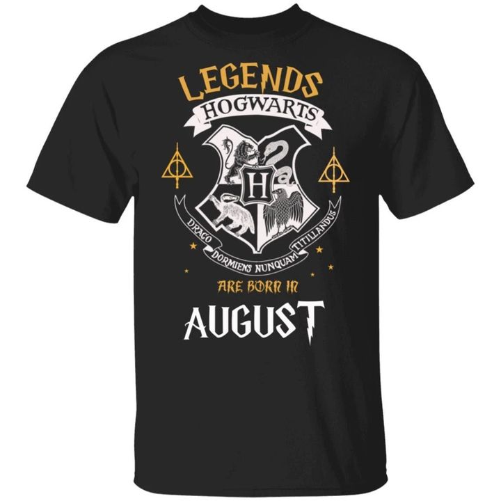 Legends Are Born In August Hogwarts T-shirt Harry Potter Birthday Tee MT01-Bounce Tee