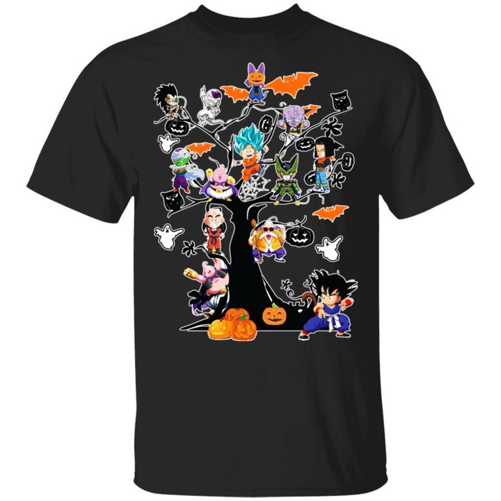 Dragon Ball Characters on Halloween Tree Shirt Saiyans Halloween Tee-Bounce Tee