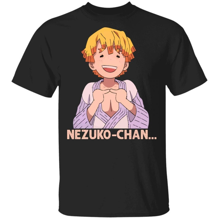 Zenitsu Nezuko Chan T Shirt Demon Slayer Anime Tee-Bounce Tee