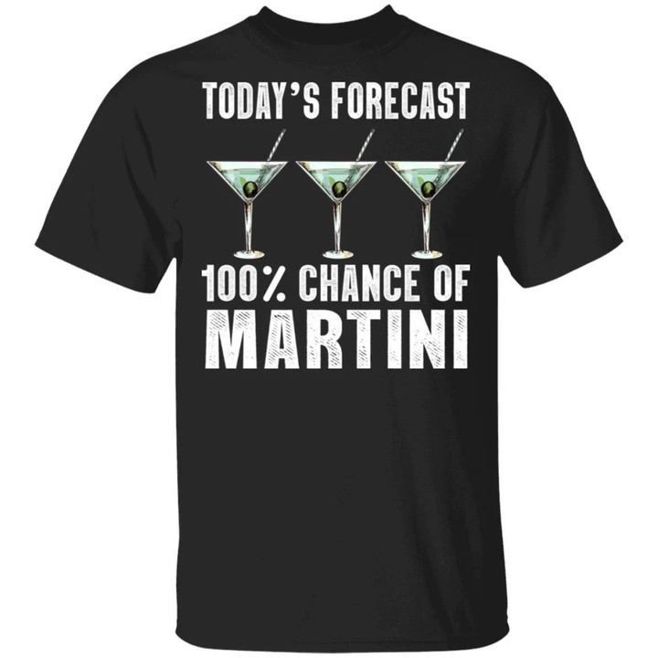 Today's Forecast 100% Martini T-shirt Cocktail Tee VA03-Bounce Tee