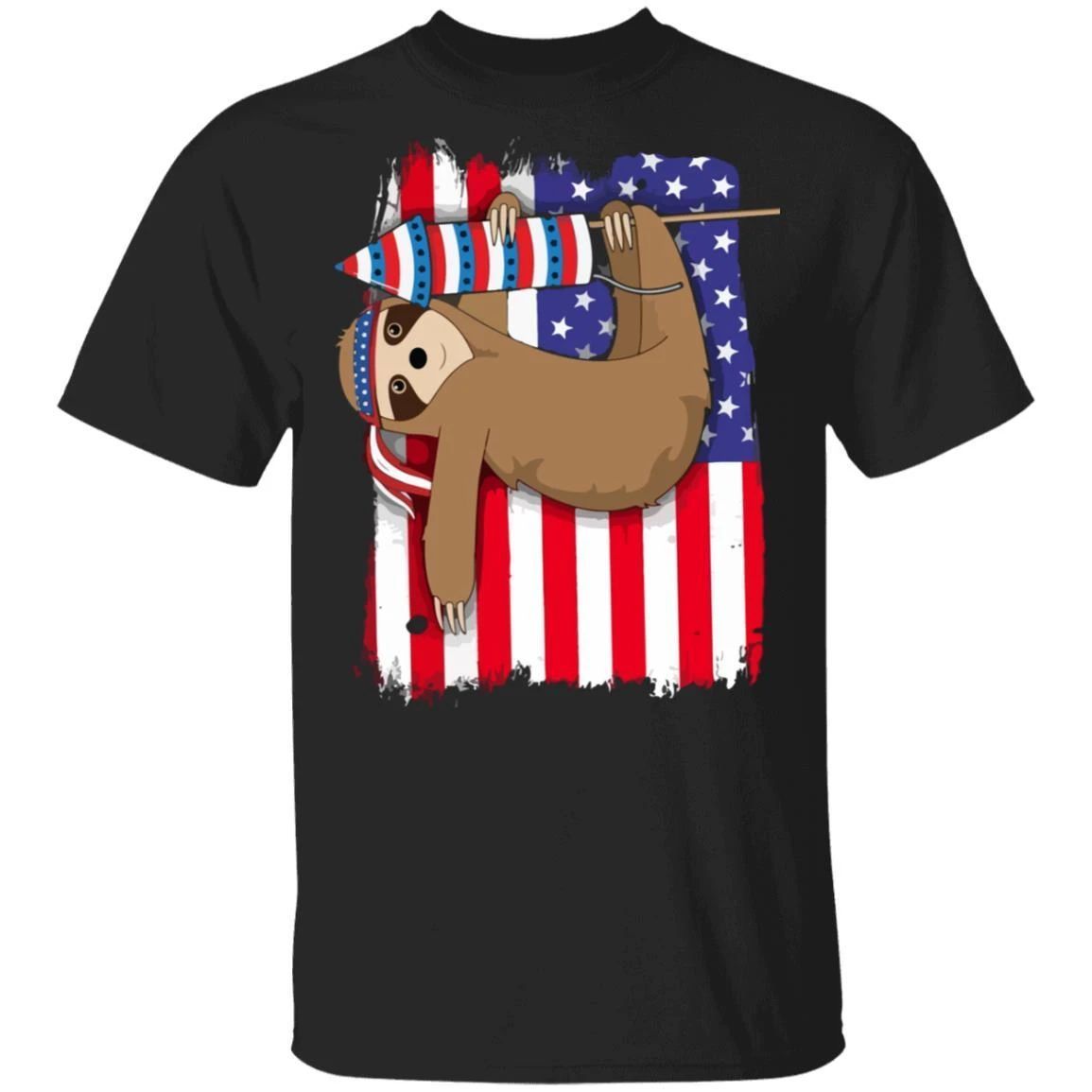 American Sloth 4th Of July T-shirt Patriot Tee MT05-Bounce Tee