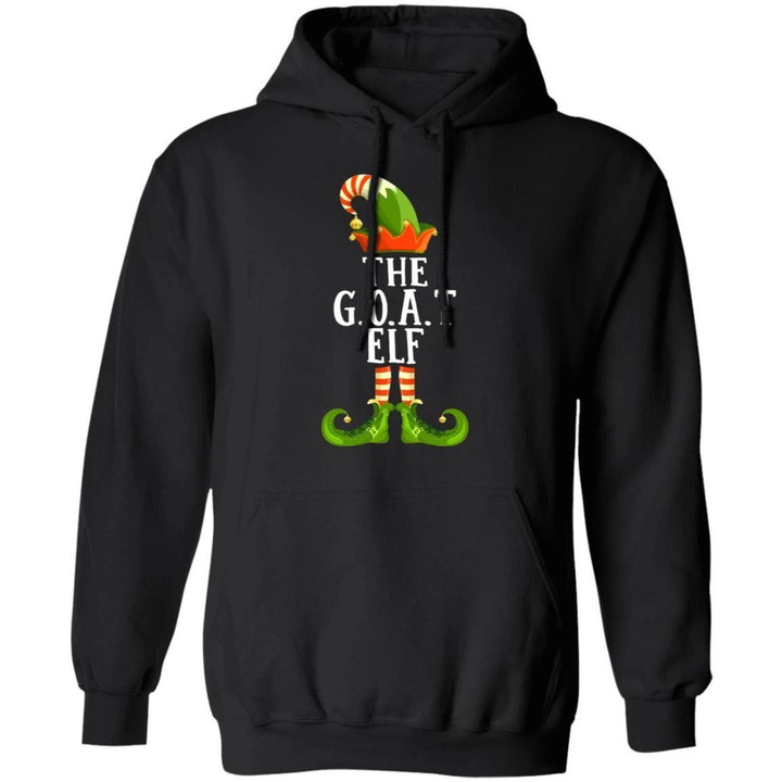 The Goat Elf Hoodie Christmas Funny Xmas Gift Mt10 Black / S Sweatshirts