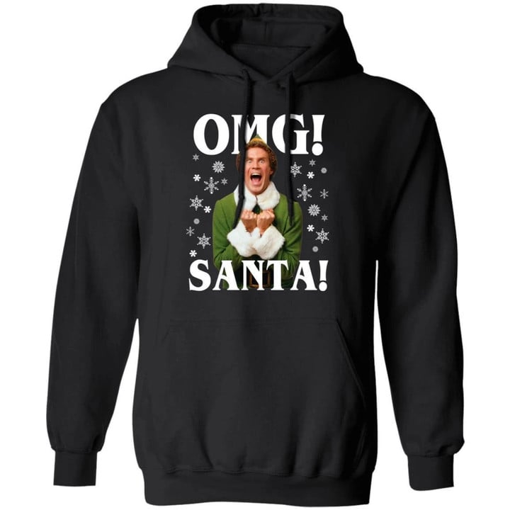 Omg Santa Elf Movie Hoodie Buddy The Christmas Funny Xmas Gift Mt11 Black / S Sweatshirts