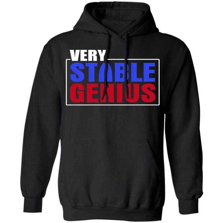 Very Stable Genius Hoodie Funny Trump Saying For Men Women Va11 Black / S Sweatshirts