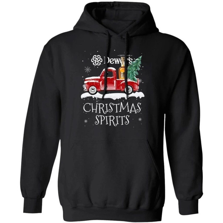 Christmas Spirits Dewar's Hoodie Whisky On Red Truck Xmas Gift VA10-Bounce Tee