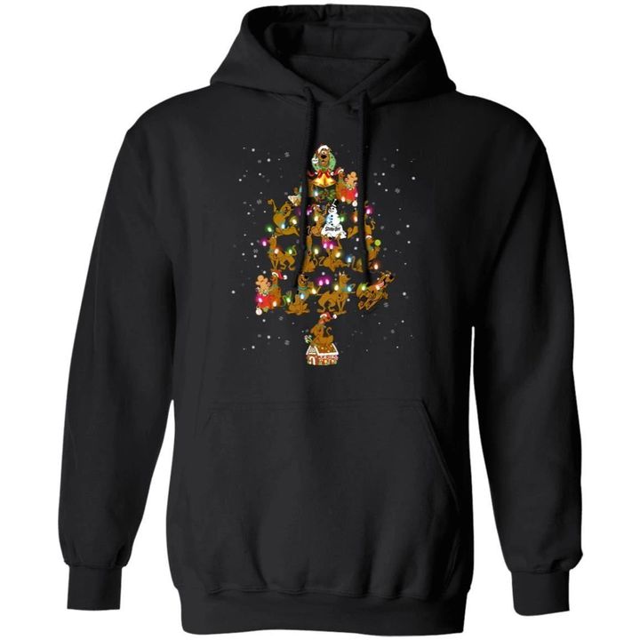 Christmas Tree Scooby Doo Hoodie Funny Xmas Gift Idea Ha11 Black / S Sweatshirts