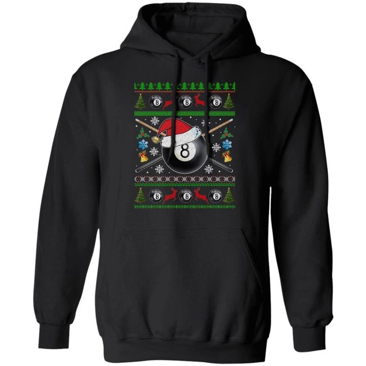 Billiards Ball Ugly Sweater Style Hoodie Sport Christmas Cool Xmas Gift Mt10 Black / S Sweatshirts