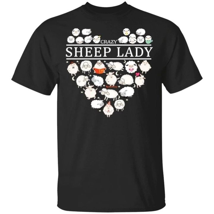 Crazy Sheep Lady T-Shirt For Who Love Sheep Farmer-Bounce Tee