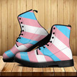MahaloHomies Transgender Flag Leather Boots