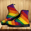 MahaloHomies LGBT Flag Leather Boots