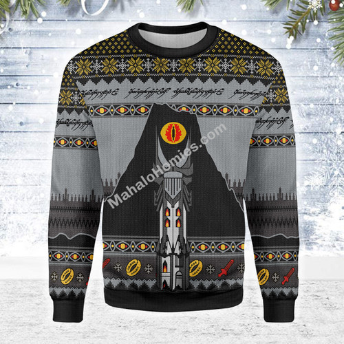 Merry Christmas Mahalohomies Unisex Christmas Sweater LOTR Mordor 3D Apparel