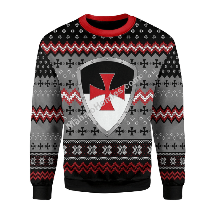 Merry Christmas Mahalohomies Unisex Christmas Sweater Knigh Templar 3D Apparel