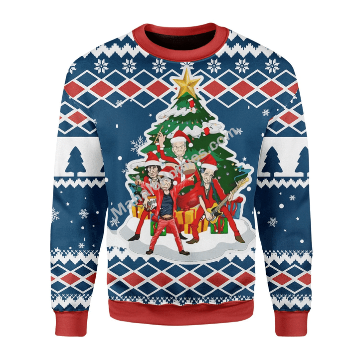 Merry Christmas Mahalohomies Unisex Christmas Sweater All I Want For Christmas Is Rock And Roll