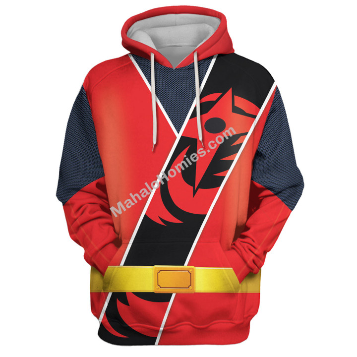 MahaloHomies Unisex Tracksuit Hoodies Red Power Rangers Ninja Steel 3D Costumes