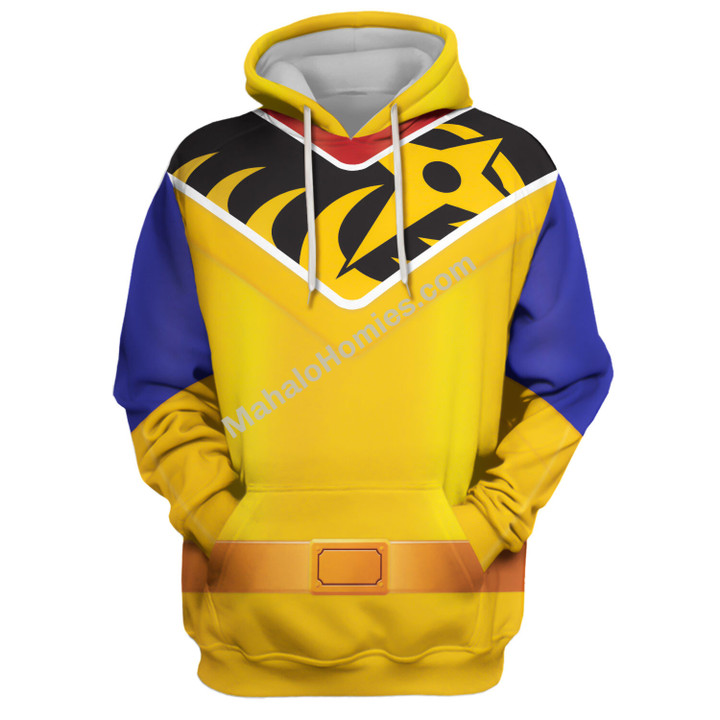 MahaloHomies Unisex Tracksuit Hoodies Gold Power Rangers Ninja Steel 3D Costumes