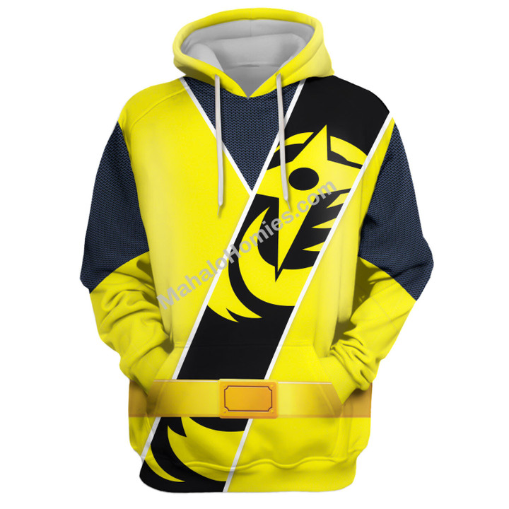 MahaloHomies Unisex Tracksuit Hoodies Yellow Power Rangers Ninja Steel 3D Costumes