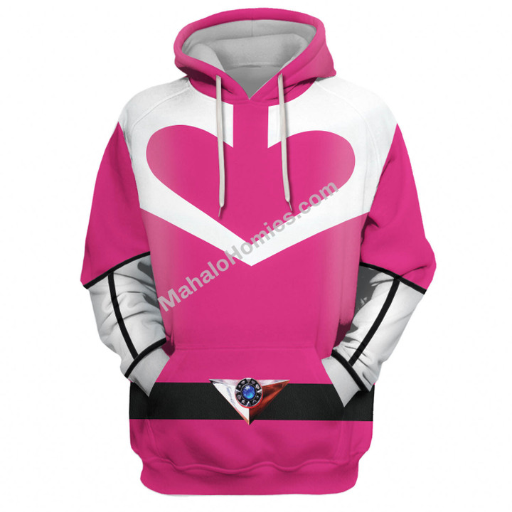 MahaloHomies Unisex Tracksuit Hoodies Pink Power Rangers Time Force 3D Costumes