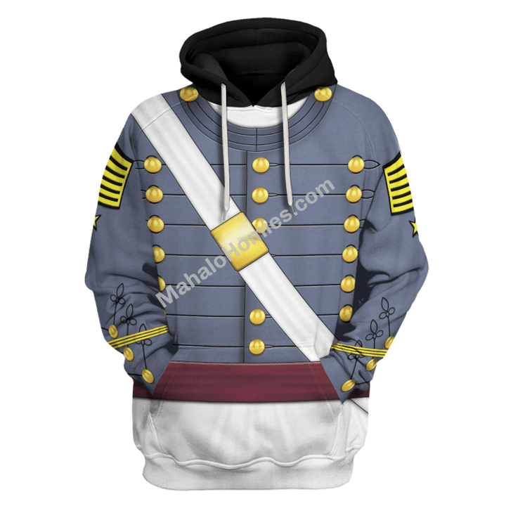 Mahalohomies Tracksuit Hoodies Pullover Sweatshirt US Army - West Point Cadet (1860s) Historical 3D Apparel
