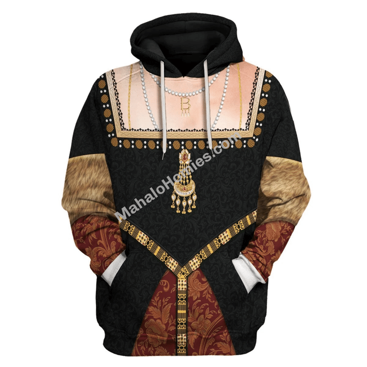 Mahalohomies Tracksuit Hoodies Pullover Sweatshirt Anne Boleyn Historical 3D Apparel