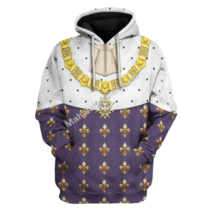 Mahalohomies Tracksuit Hoodies Pullover Sweatshirt Louis XVI of France Historical 3D Apparel