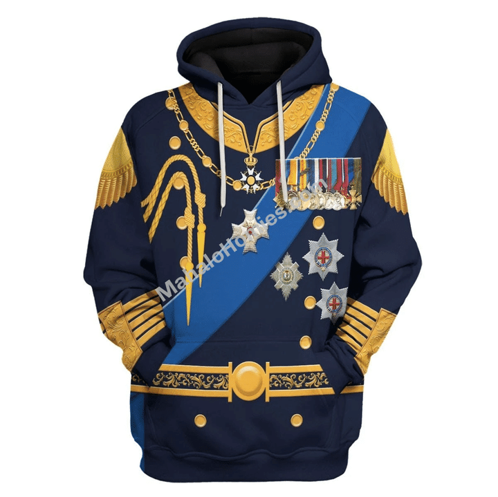 Mahalohomies Tracksuit Hoodies Pullover Sweatshirt Unisex Hoodie King George VI of United Kingdom Historical 3D Apparel