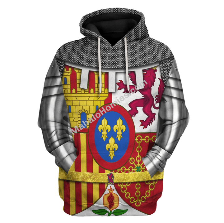 Mahalohomies Tracksuit Hoodies Pullover Sweatshirt Coat Of Arms Of Spain Historical 3D Apparel