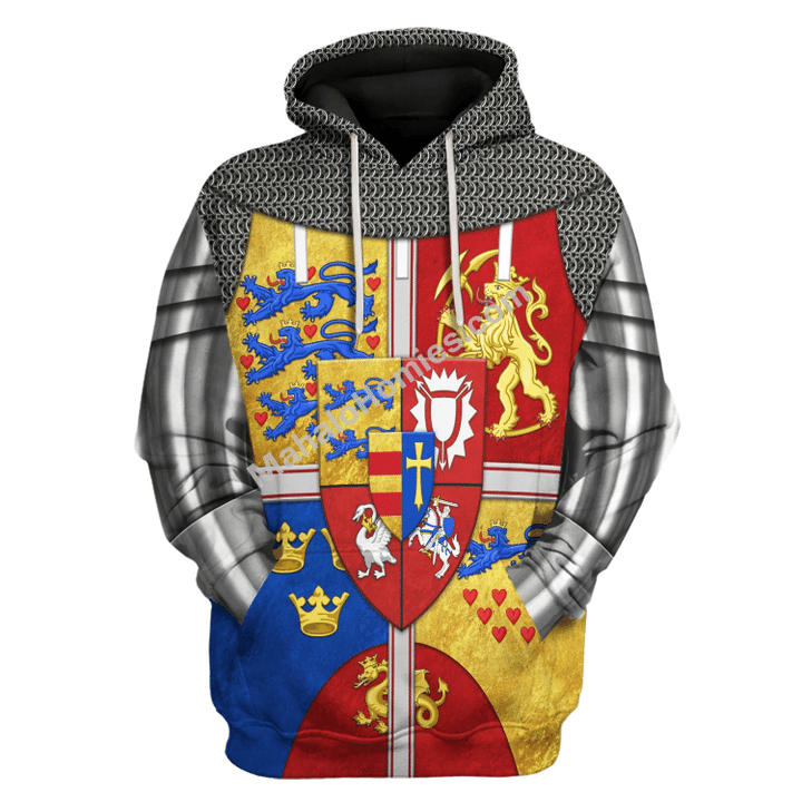 Mahalohomies Tracksuit Hoodies Pullover Sweatshirt Royal Arms of Scotland Historical 3D Apparel