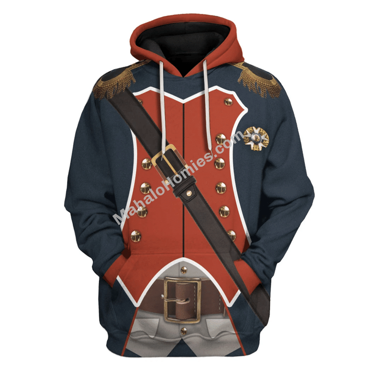 Mahalohomies Tracksuit Hoodies Pullover Sweatshirt Napoleon Infantryman Historical 3D Apparel
