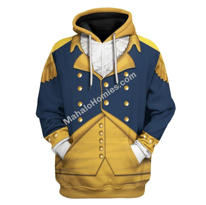 Mahalohomies Tracksuit Hoodies Pullover Sweatshirt General George Washington Historical 3D Apparel