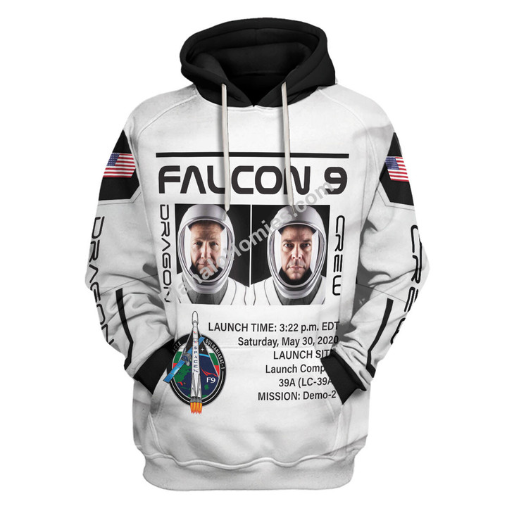 MahaloHomies Unisex Tops SpaceX Falcon 9 Crew Dragon Launch 3D Costumes