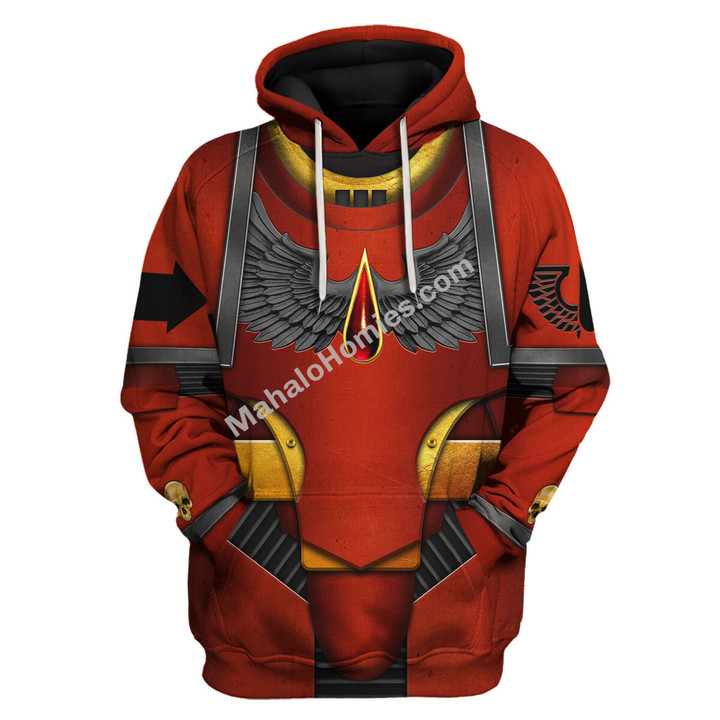 MahaloHomies Unisex Tracksuit Hoodies Pre-Heresy Blood Angels in Mark IV Maximus Power Armor 3D Costumes
