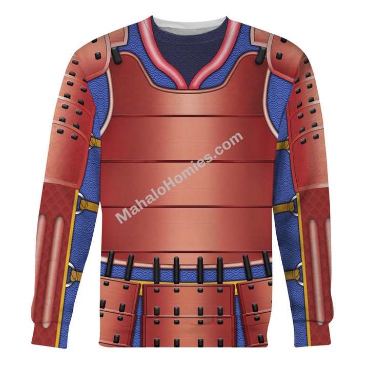 MahaloHomies Unisex Sweatshirt Samurai Armor 3D Costumes
