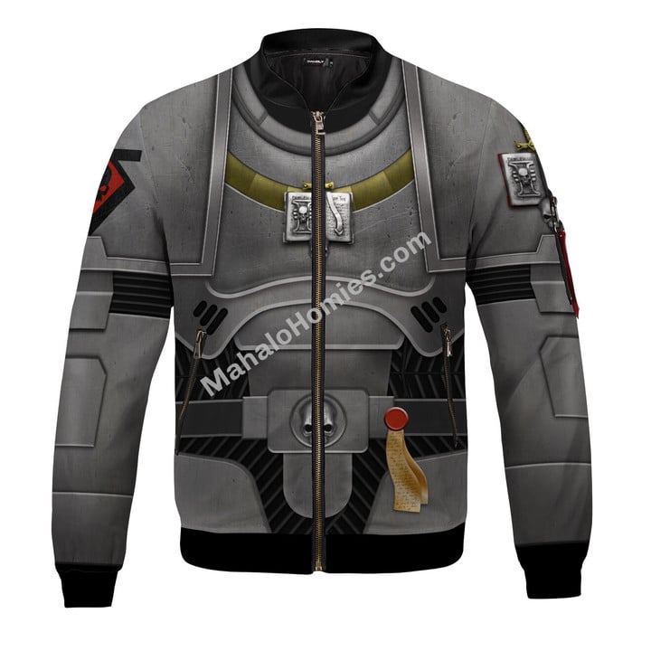 MahaloHomies Unisex Bomber Jacket Grey Knights 3D Costumes