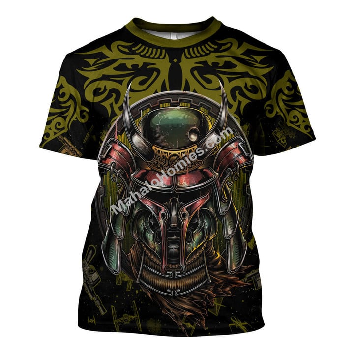 MahaloHomies Unisex T-shirt Boba Fet Samurai 3D Apparel