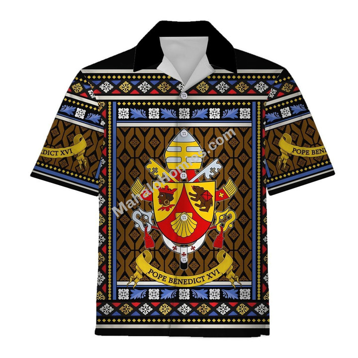 Mahalohomies Hawaiian Shirt Pope Benedict XVI Coat Of Arms 3D Apparel