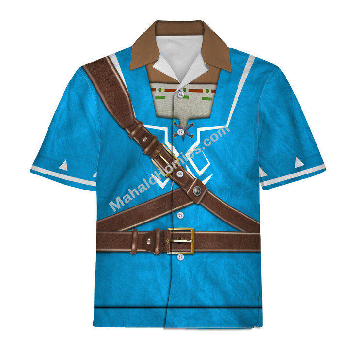 MahaloHomies Unisex Hawaiian Shirt Link Zelda Champion's Tunic 3D Costumes