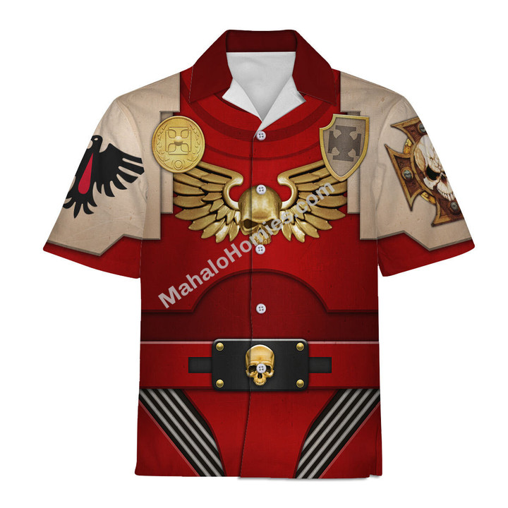 MahaloHomies Unisex Hawaiian Shirt Terminator Armor Blood Ravens 3D Costumes