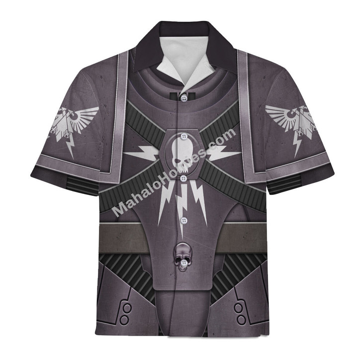 MahaloHomies Unisex Hawaiian Shirt Pre-Heresy Black Templars in Mark IV Maximus Power Armor 3D Costumes