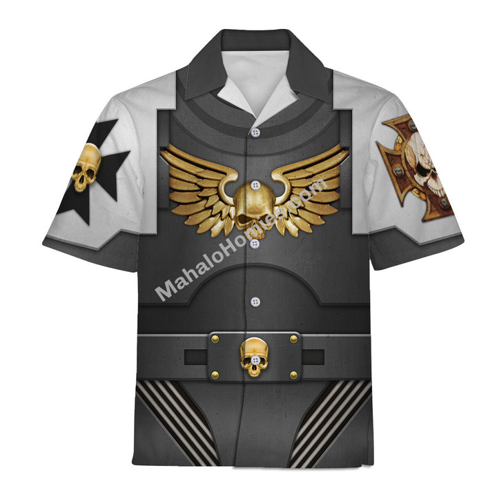 MahaloHomies Unisex Hawaiian Shirt Terminator Armor Black Templars 3D Costumes