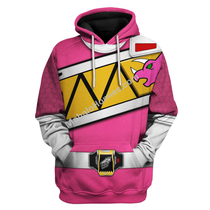 Pink Power Rangers Dino Charge Hoodies Sweatshirt T-shirt Hawaiian Tracksuit