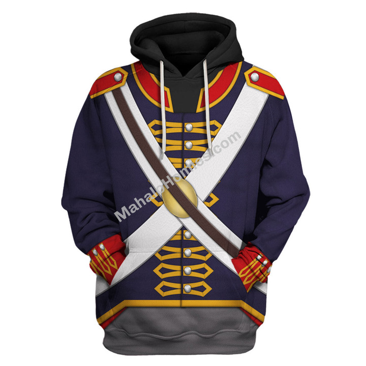 Mahalohomies Royal Foot Artillery �?? Gunner (1806-1815) Uniform All Over Print Costumes Hoodie Sweatshirt T-Shirt Hawaiian Sweatpants