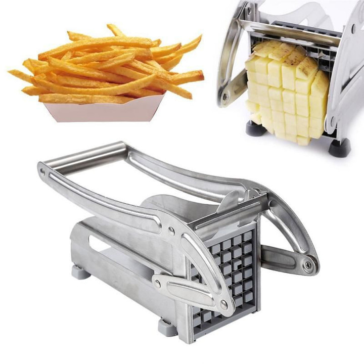 Stainless Steel French Fries Slicer Potato Chips Maker. Chip Cutting Machin.