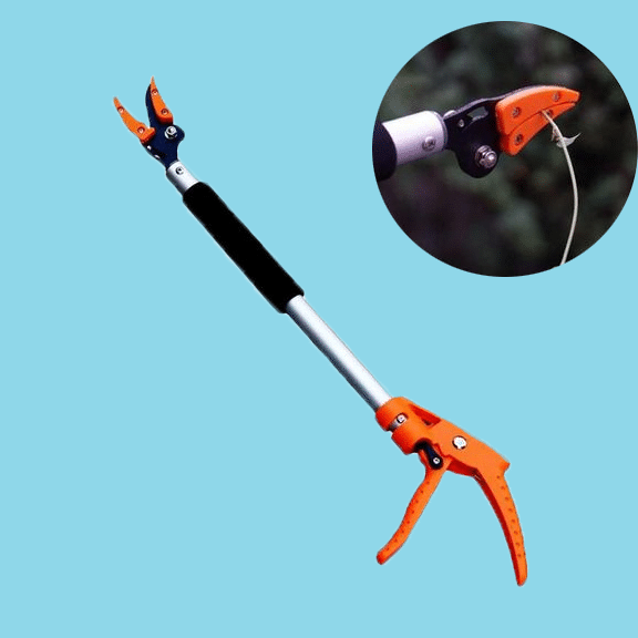 23.62 Inch Extendable Tree Pruner, Cut and Hold Pruning Trimmer, Long Reach Pole Saw, Telescoping Fruit Picker