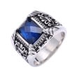 Vintage Men's Jewelry Rings Blue Zircon Titanium Steel Finger Ring Near You
