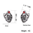 Stainless Steel Zircon Skull Stud Earrings for Women